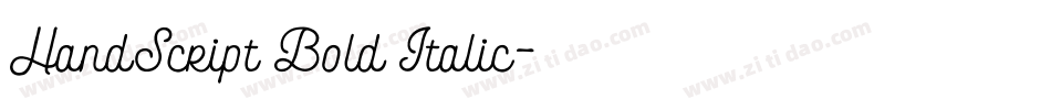 HandScript Bold Italic字体转换